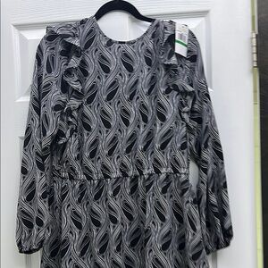 Black and White Patterned Dress by Michael Kors! Size Large